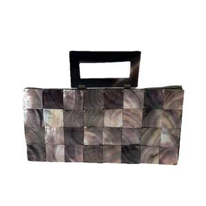 Vintage Mother of Pearl / Abalone Shell Handbag Clutch Evening Bag Purse